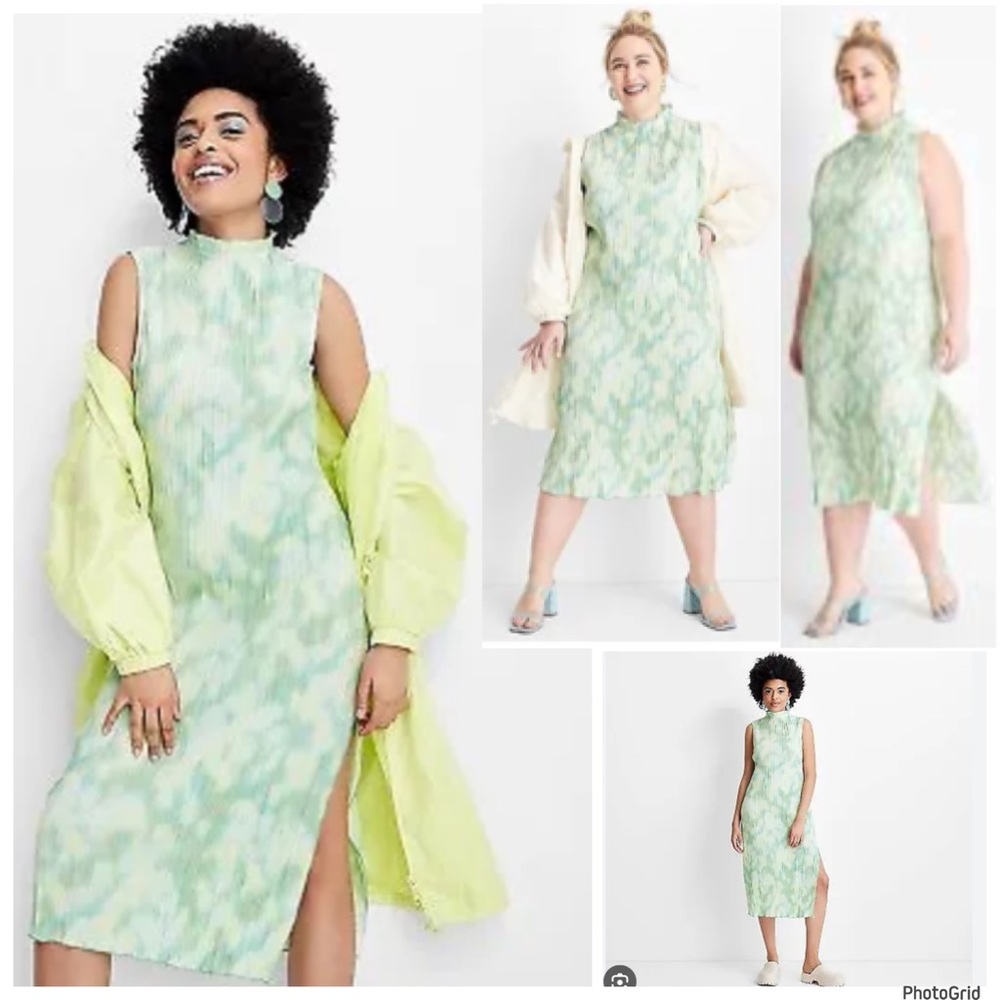 Future Collection 3X plus size green ribbed dress NWT